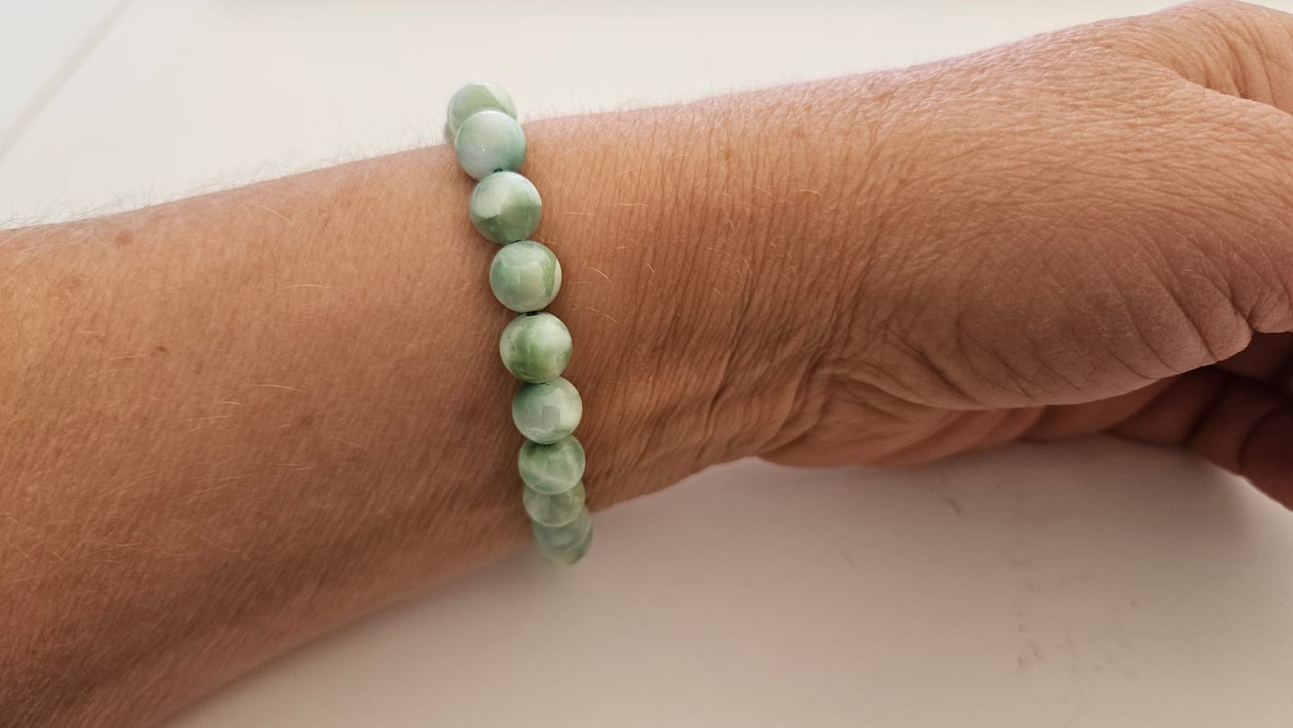 Customer photo review of Bracelet Pierre de Lune Verte