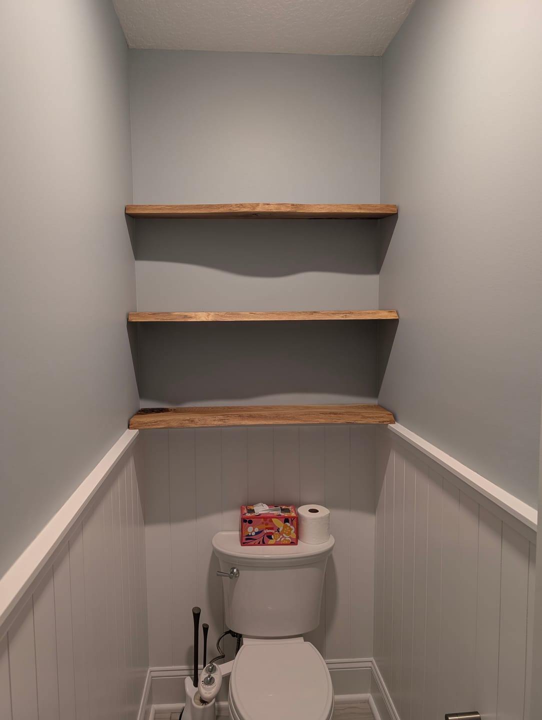 Customer photo review of Raw Edge Oak Wall Shelf