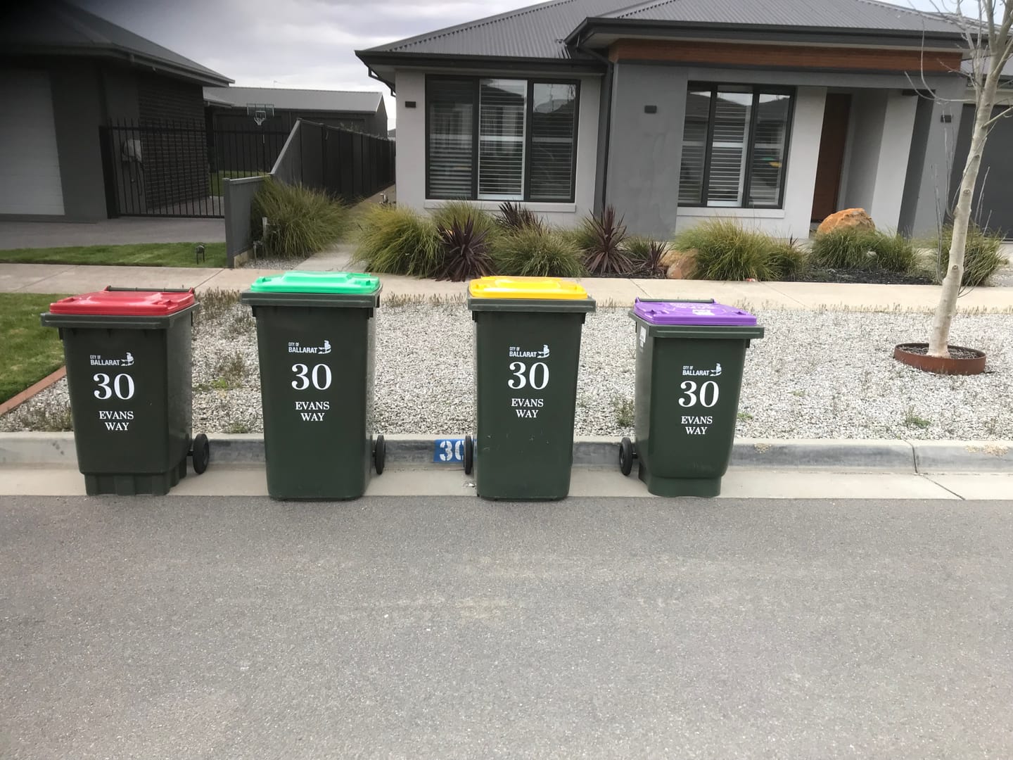 Customer photo review of Wheelie Bin Street Name & Number Sticker