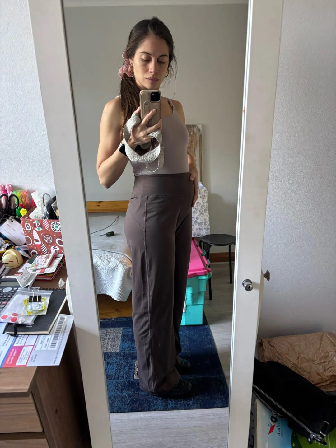 Customer photo review of High-Waist Stretch Yoga Pants for Women with Pockets, Soft Lightweight Fit