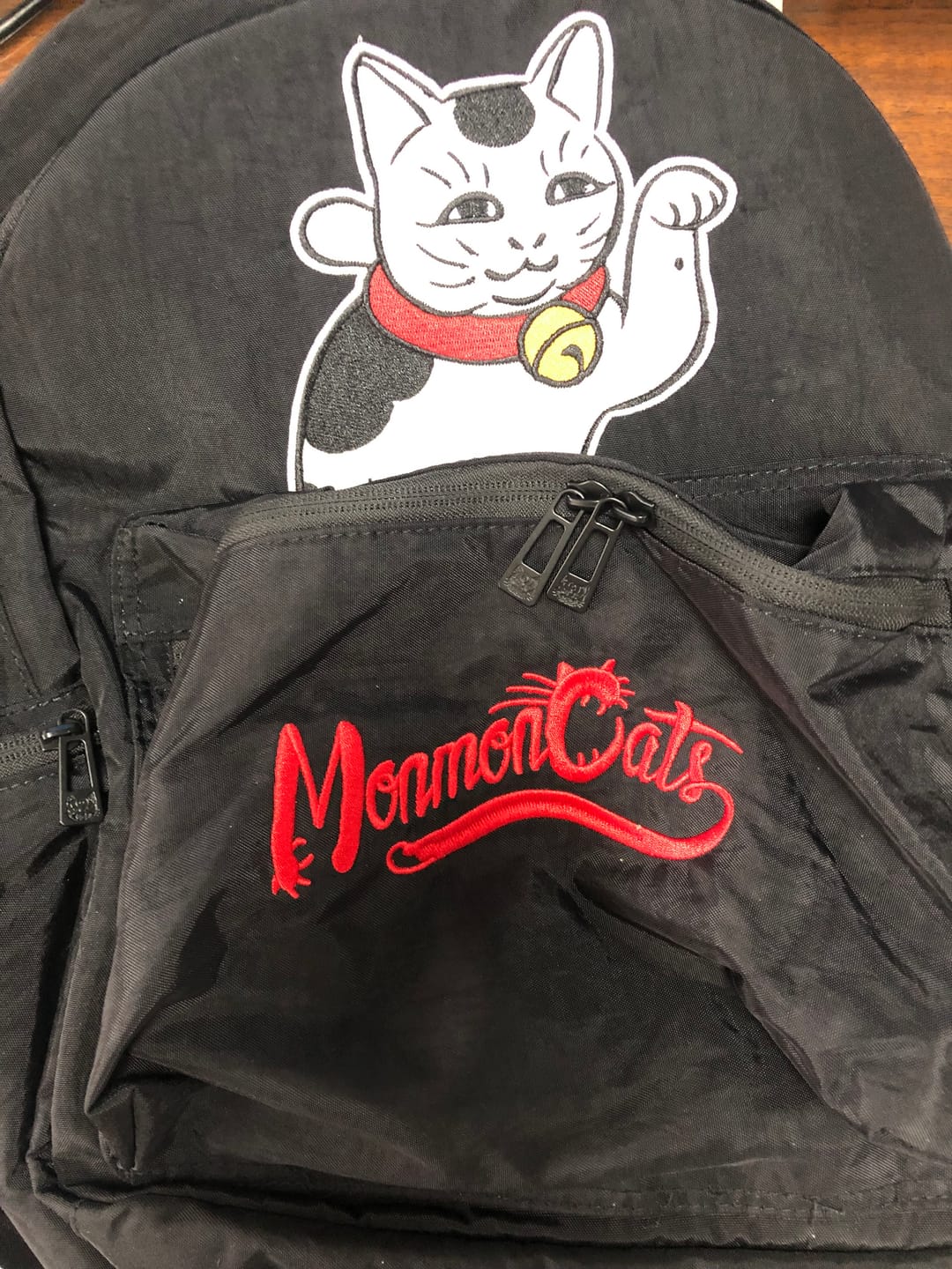 Customer photo review of Maneki Cat Backpack