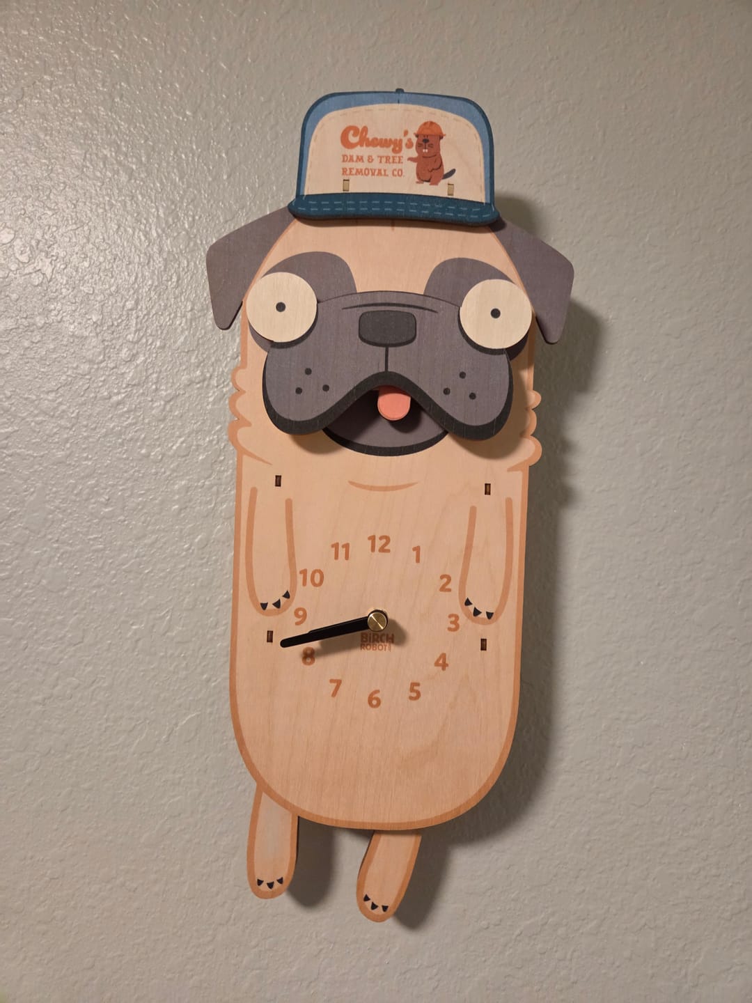 Customer photo review of Gus the Dachshund Pendulum Clock