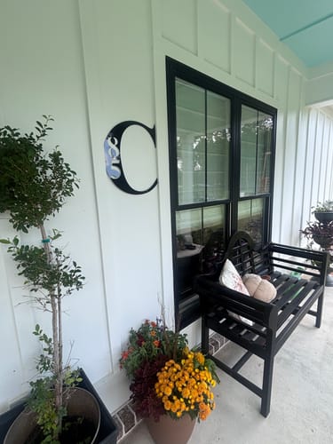 Customer photo review of Custom Monogram Address Sign Metal Wall Art – Personalized Home Decor