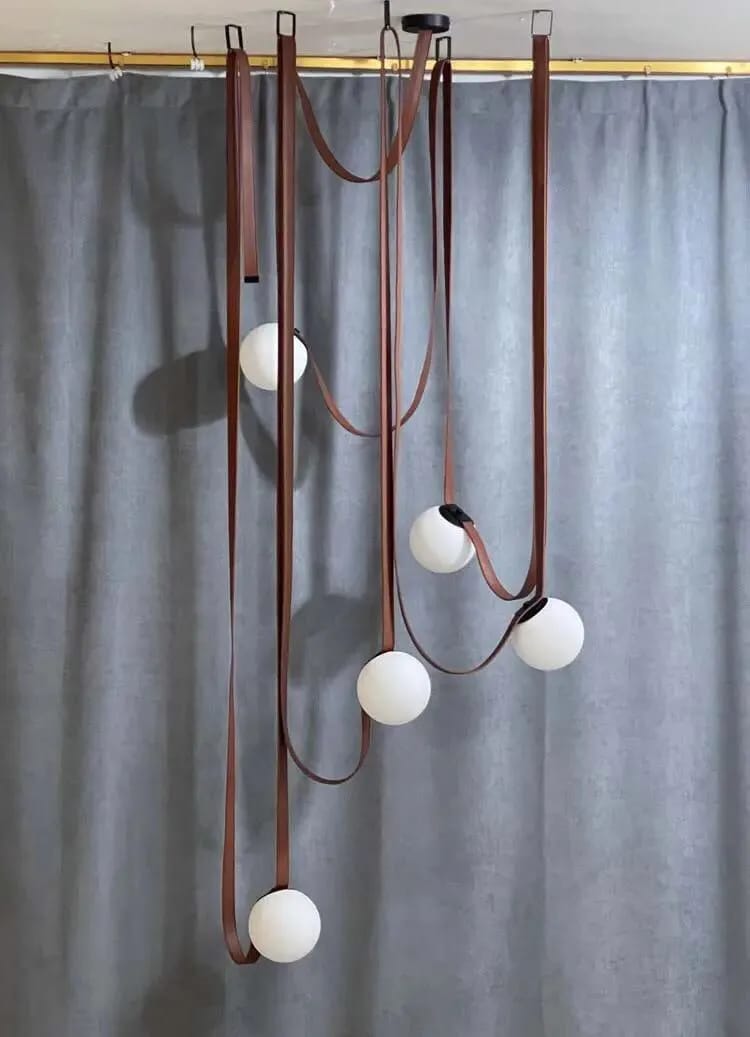 Customer photo review of Leather and Glass Chandelier for Dining Table, 80 to 200 cm