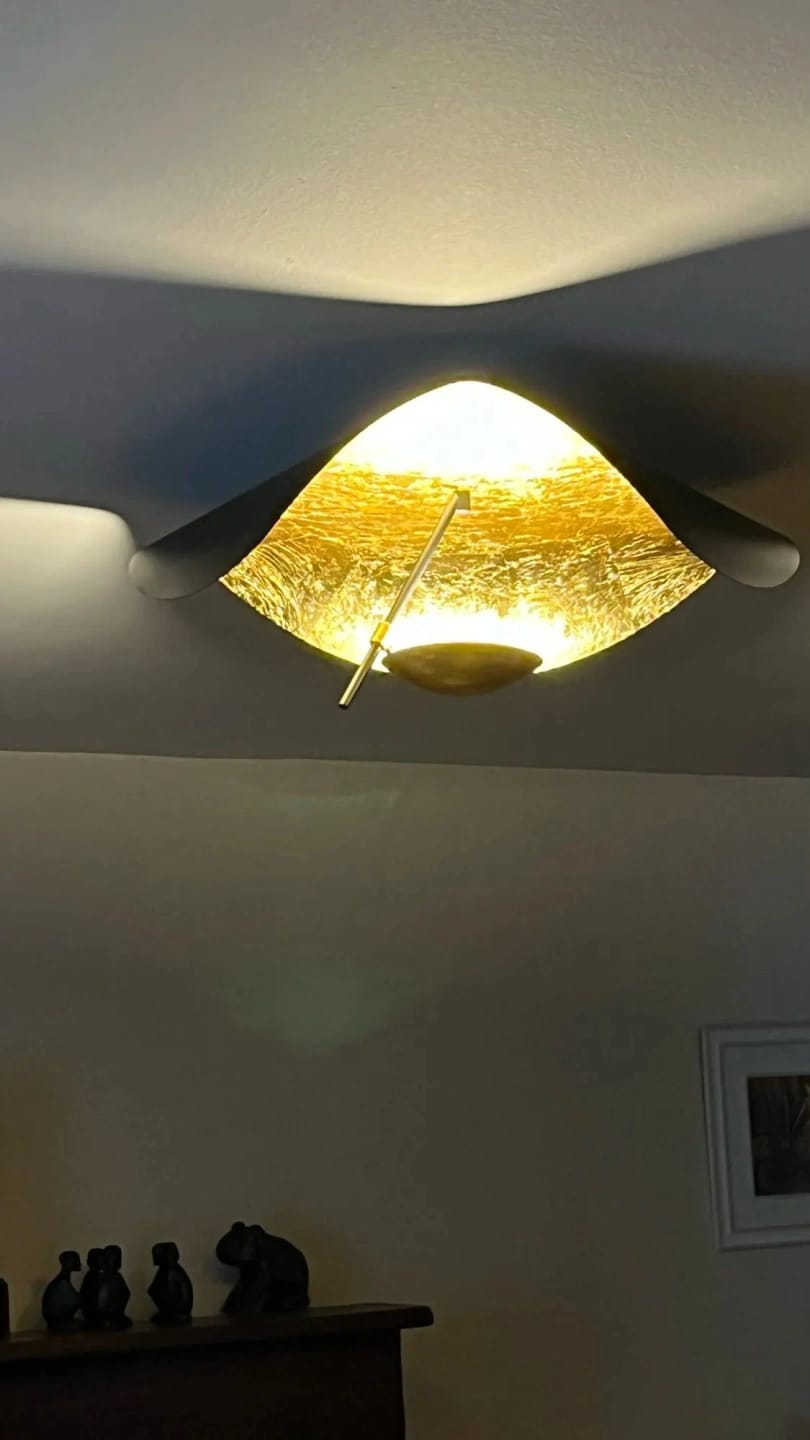 Customer photo review of Gold Leaf Ceiling Light for Bedroom, 40 to 80 cm, Three Tones