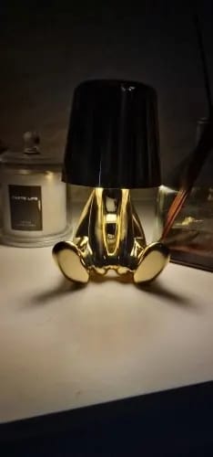 Customer photo review of Figurine Table Lamp for Bedside, Gold, Touch Dimming, 19 cm