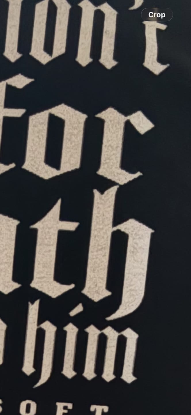 Customer photo review of David Didn’t Pray for Goliath T-Shirt
