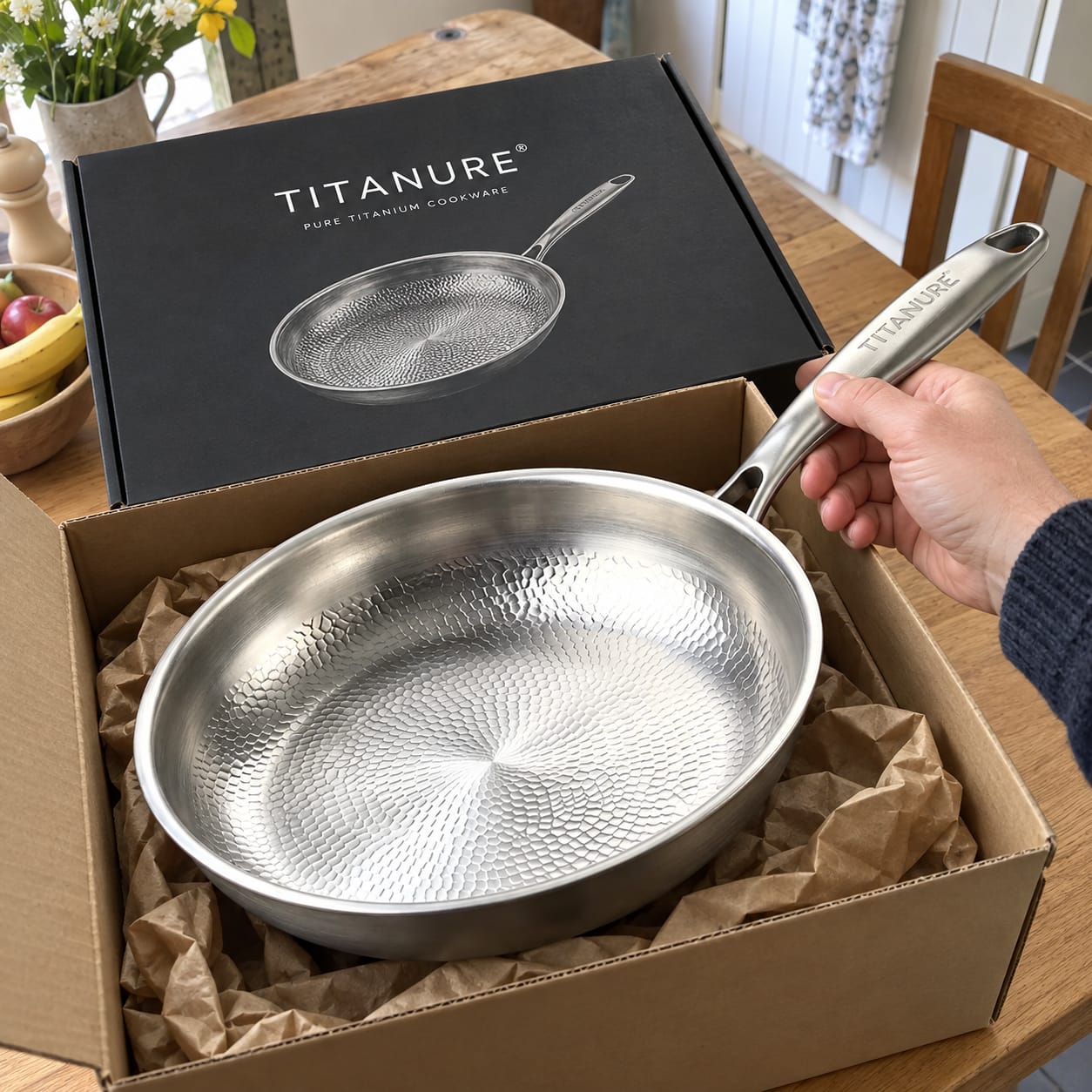 Customer photo review of Titanure™ 100% Pure Titanium Frying Pan