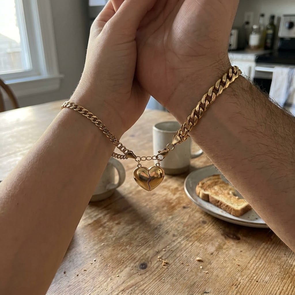 Customer photo review of Magnetic Heart Bond Matching Bracelet Set