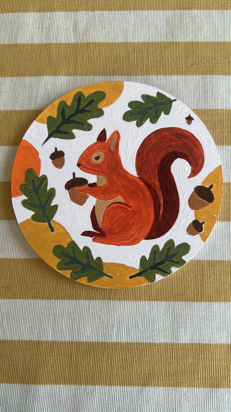 Customer photo review of Peinture par numéros Dessous de Verre 10cm (6 pièces) - Amis de la Forêt
