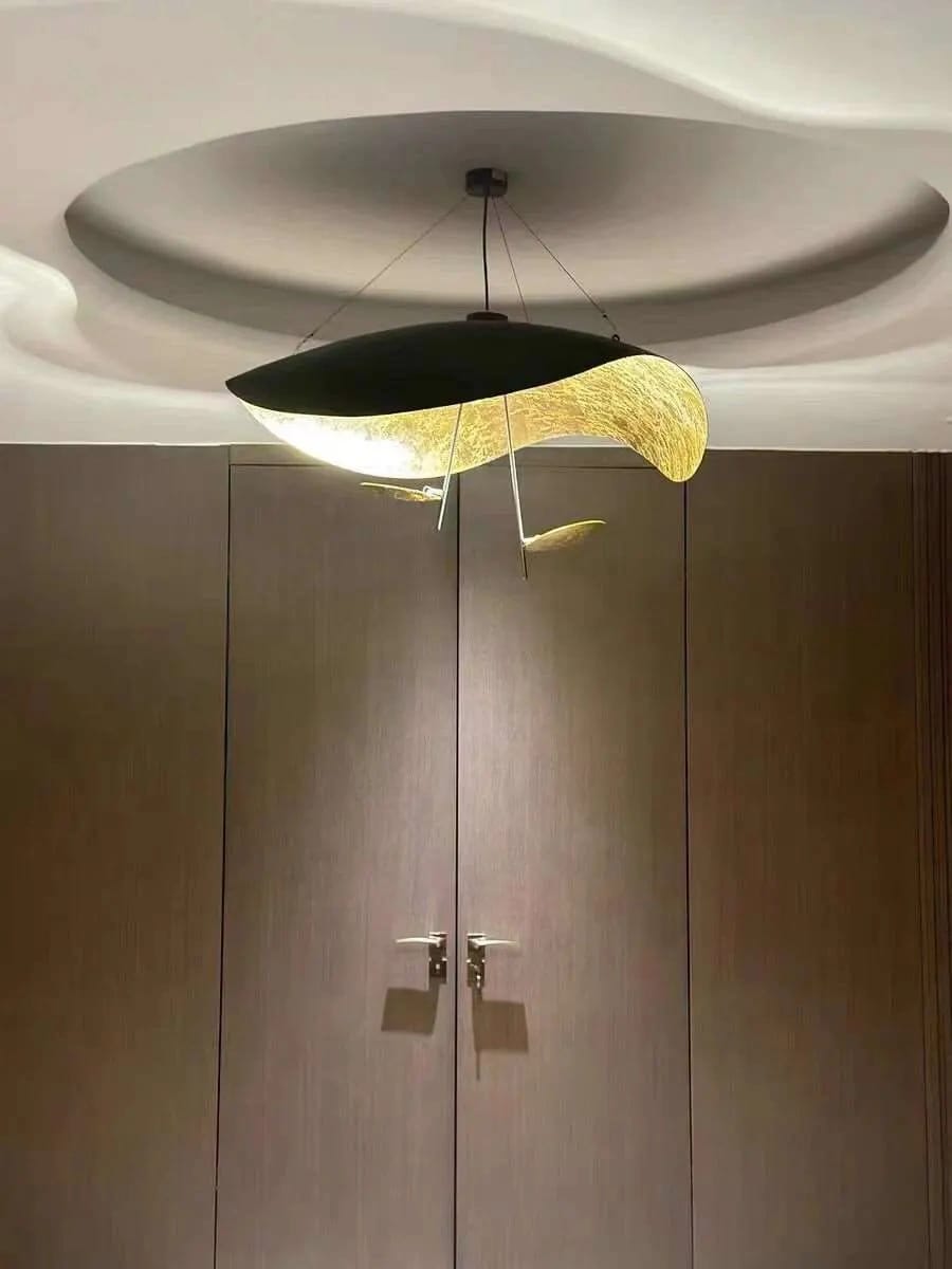 Customer photo review of Gold Leaf Ceiling Light for Bedroom, 40 to 80 cm, Three Tones