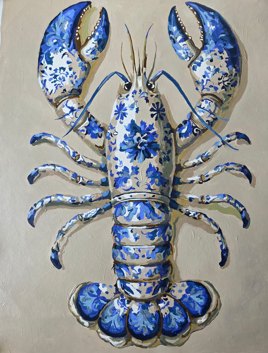 Customer photo review of Delft Lobster | Paint by Number