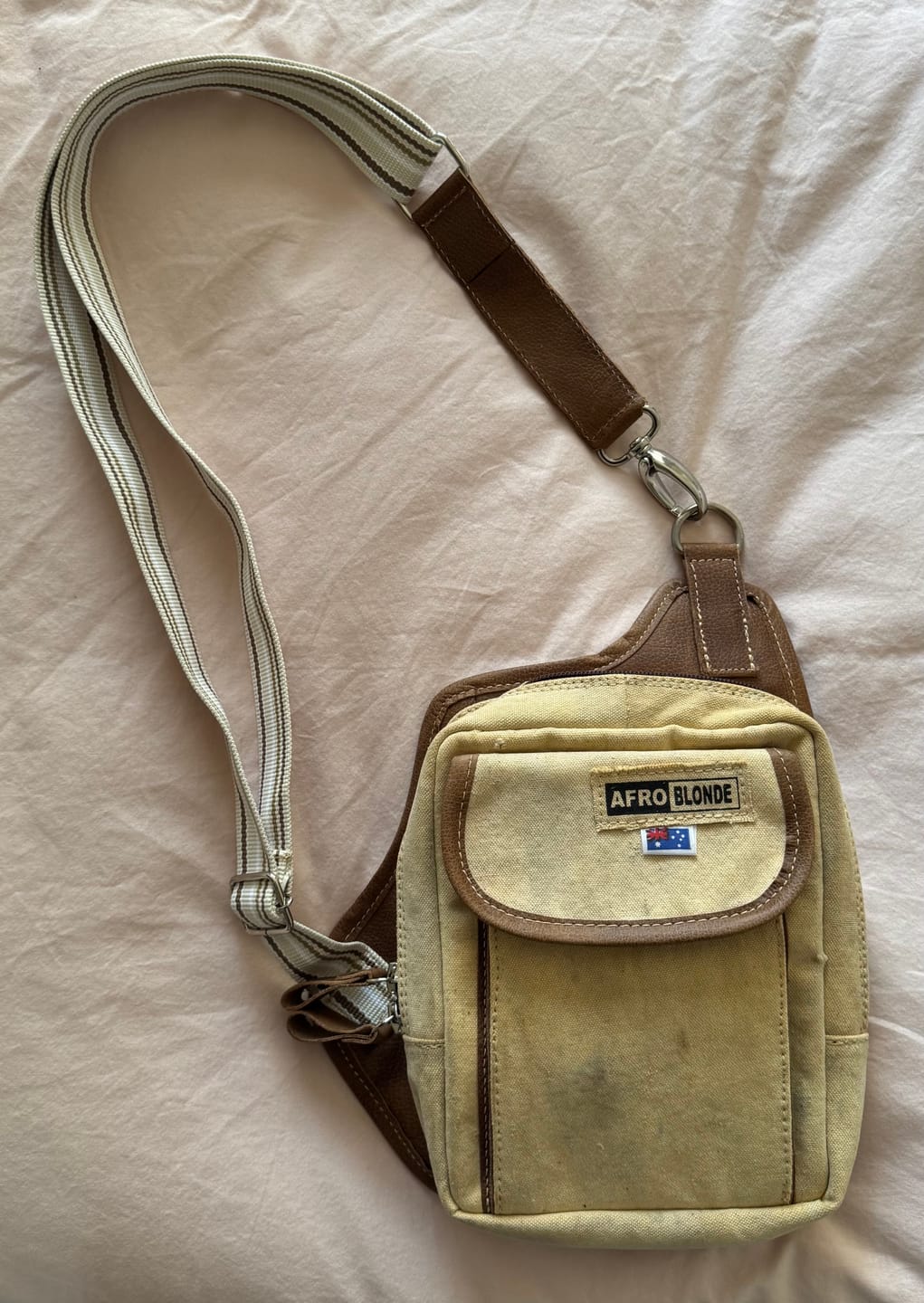 Customer photo review of Crossbody Waist or Shoulder Bag - upcycled truck canvas