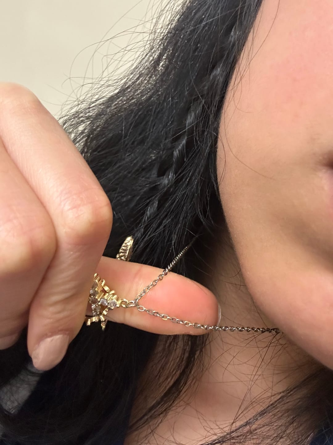 Customer photo review of FREE Today: Modern Crowned in Faith Cross Necklace, Earrings