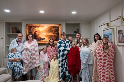 Customer photo review of Hugs Light Pear Blanket
