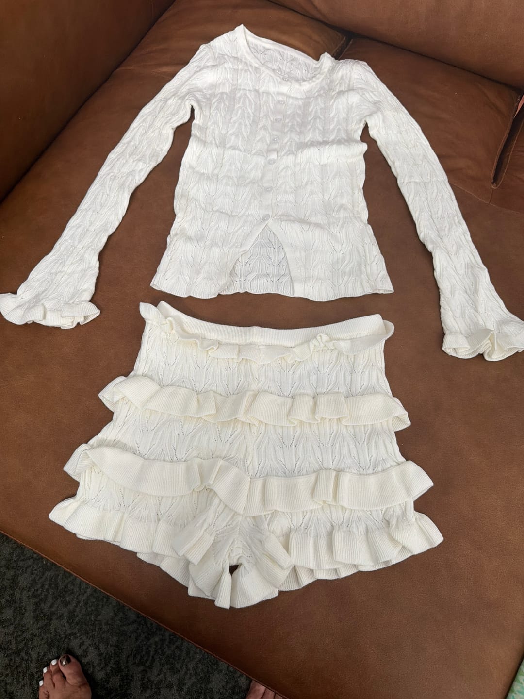 Customer photo review of Isabel Ruffled Knit Shorts Set