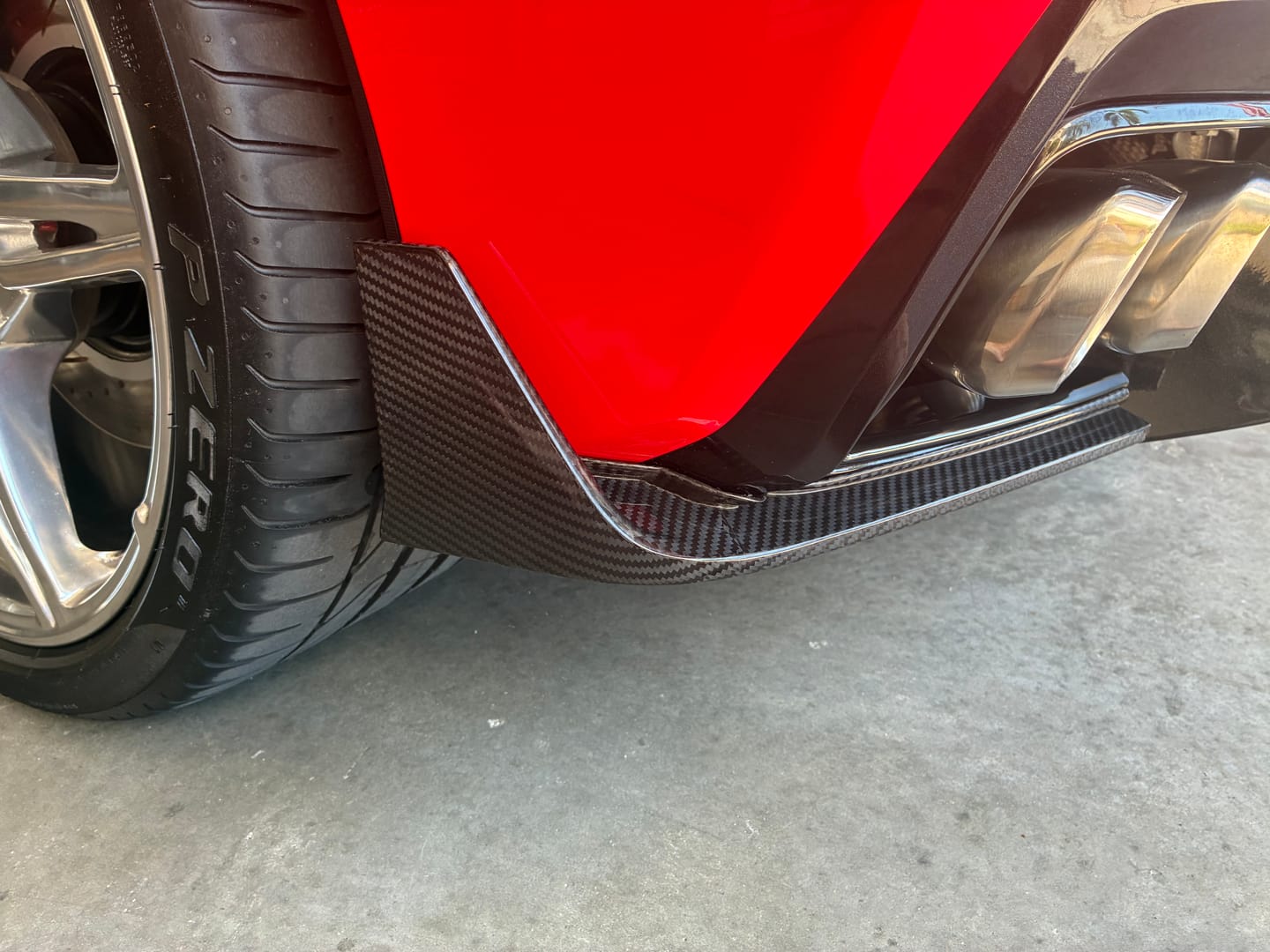 Customer photo review of C8 Corvette Carbon Fiber Rear Bumper Corner Winglet Addons