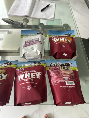 Customer photo review of Whey Protein Isolate Flight   Try 5 flavors!