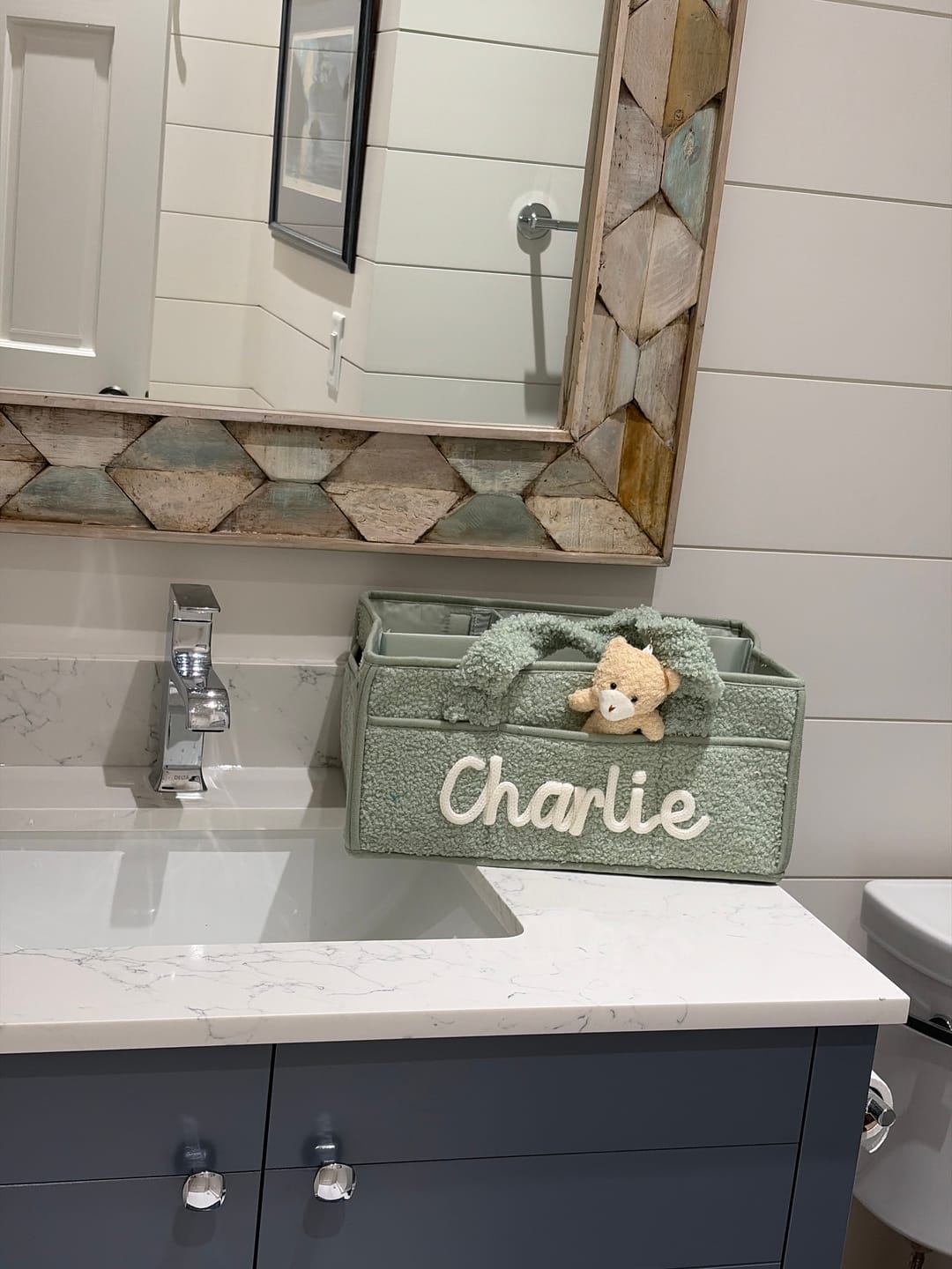 Customer photo review of K&C - Personalized Baby Storage Basket