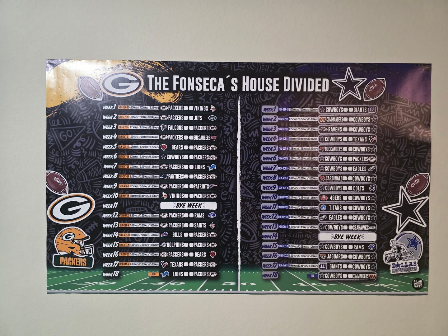 Customer photo review of Your Team NFL Calendar 2026