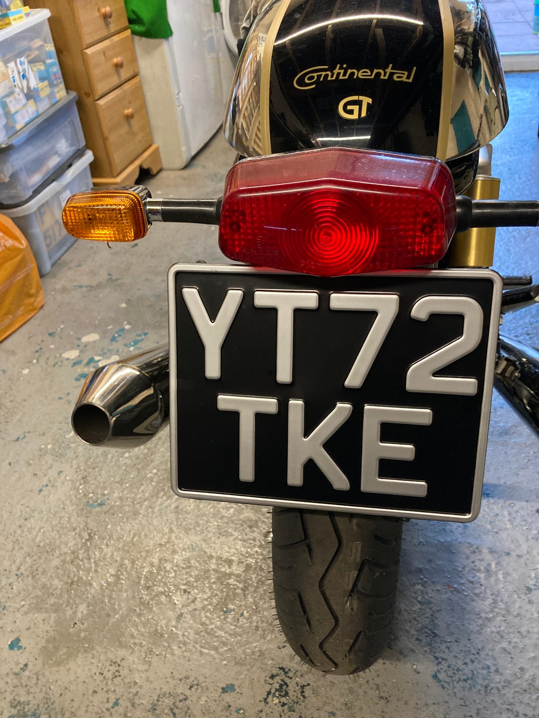 Customer photo review of Classic Metal Pressed 7×5 Motorbike Number Plate