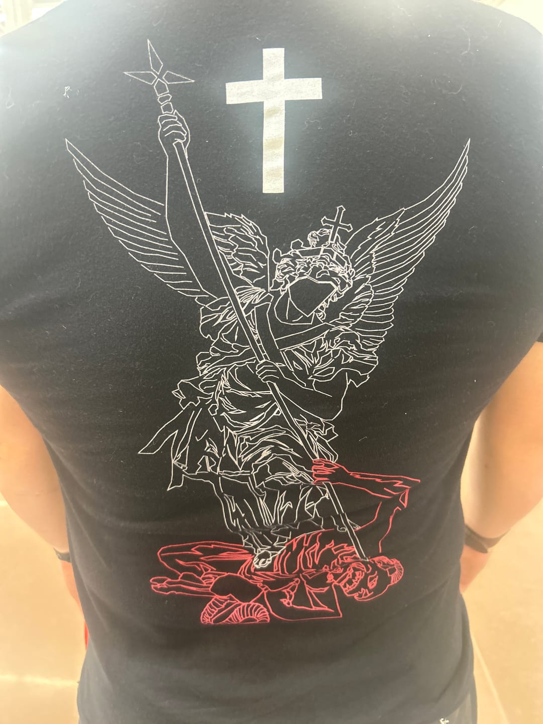 Customer photo review of SAINT MICHAEL T-shirt