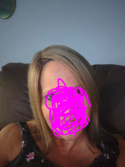 Customer photo review of Seamless Clip-In Crown Hair Topper for Thinning Hair