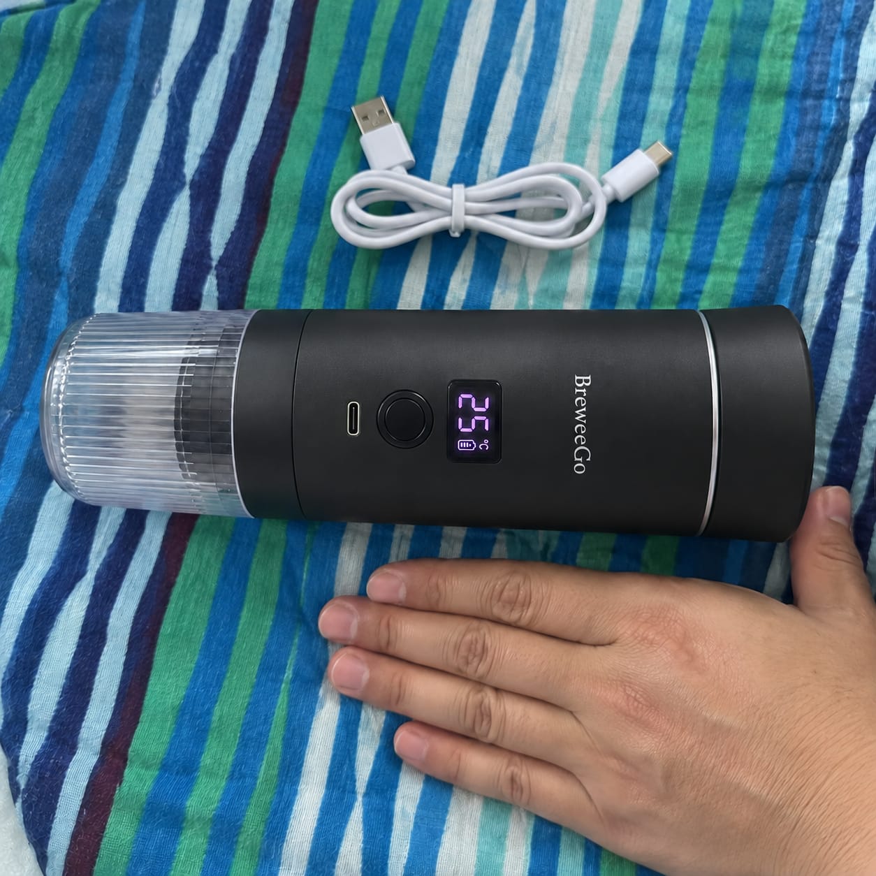 Customer photo review of BreweeGo Portable Coffee Maker