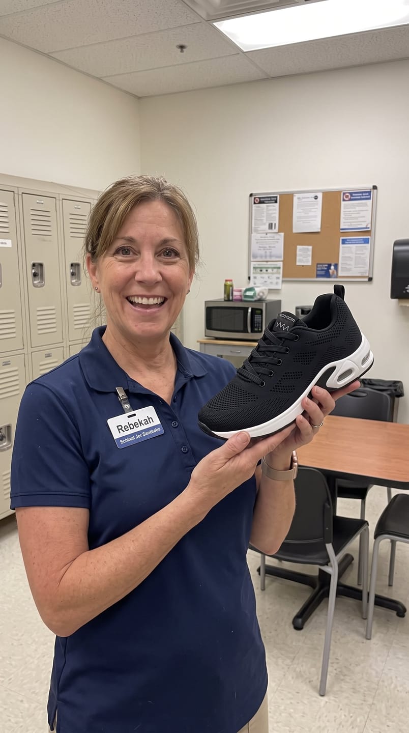Customer photo review of Norvan 12-Hour Shift Shoes for All-Day Foot, Knee & Back Pain Relief