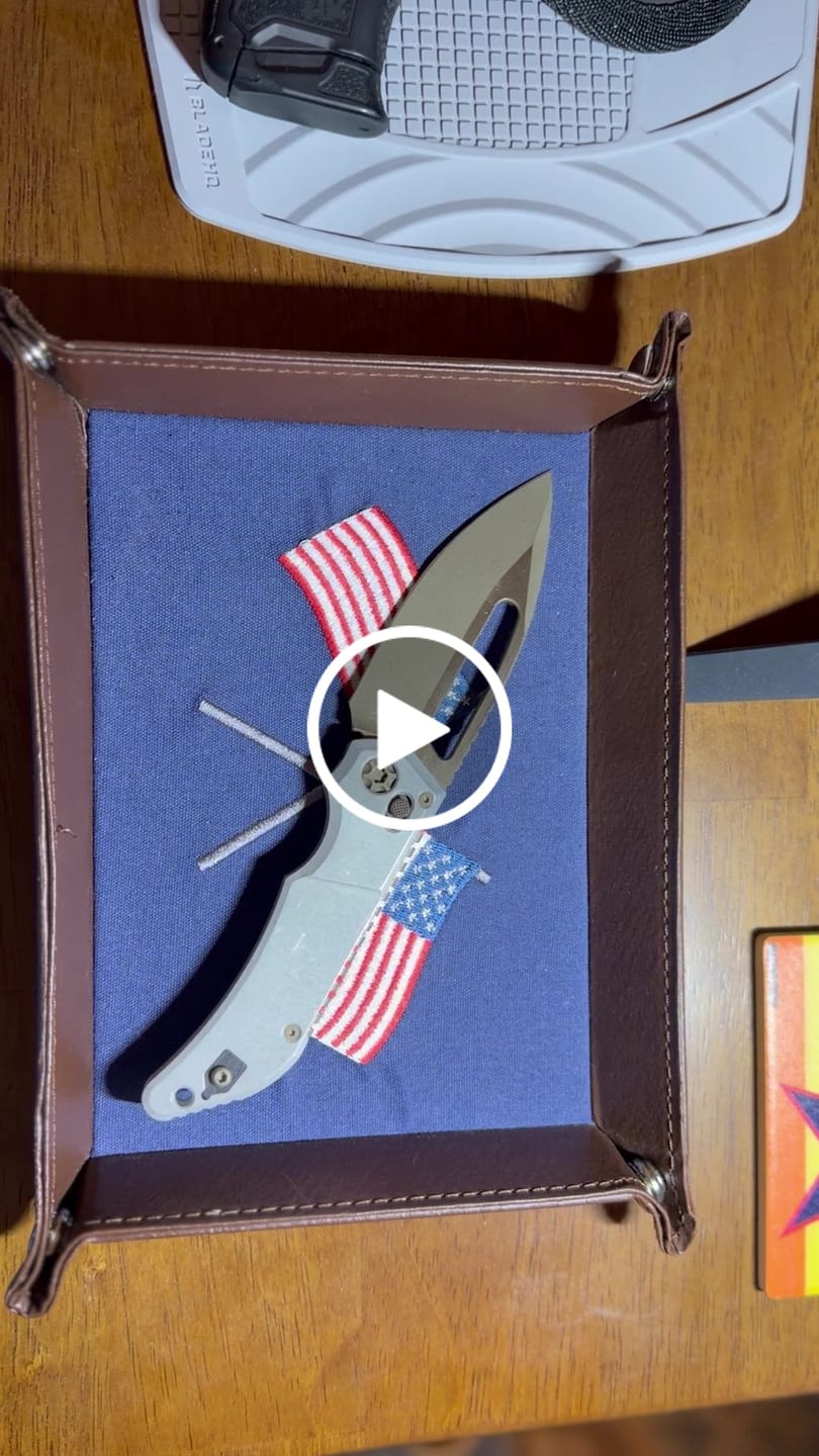 Customer video review of Heretic Blizzard Bronze Koschei Folding Knife - Blizzardworn Aluminum, 3.5" MagnaCut Bronze Drop Point, Crossbar Lock - Made in USA (H061-7A-BLZ)