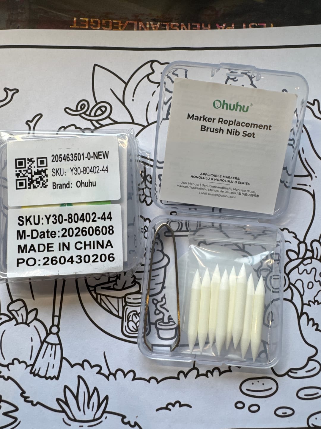 Customer photo review of Ohuhu Replacement Brush Nibs Of Honolulu & Honolulu B Series
