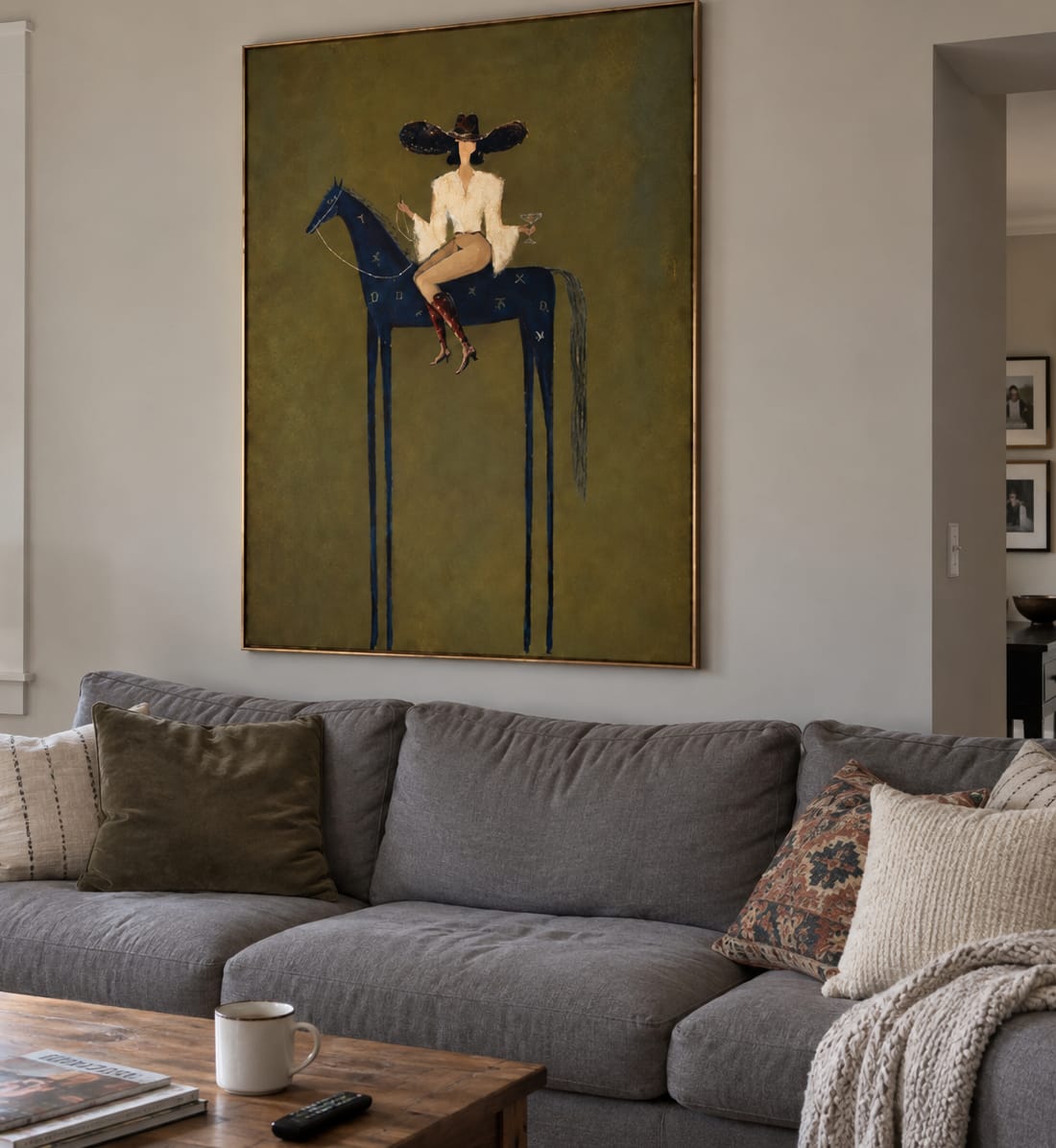 Customer photo review of Midnight Toast-Cowgirl Horse Painting
