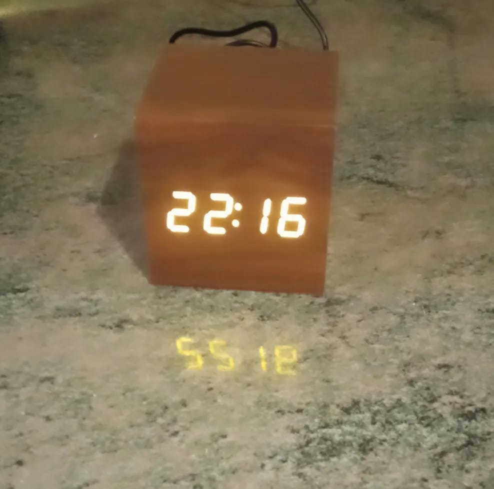 Customer photo review of Nocturne Cube Alarm Clock
