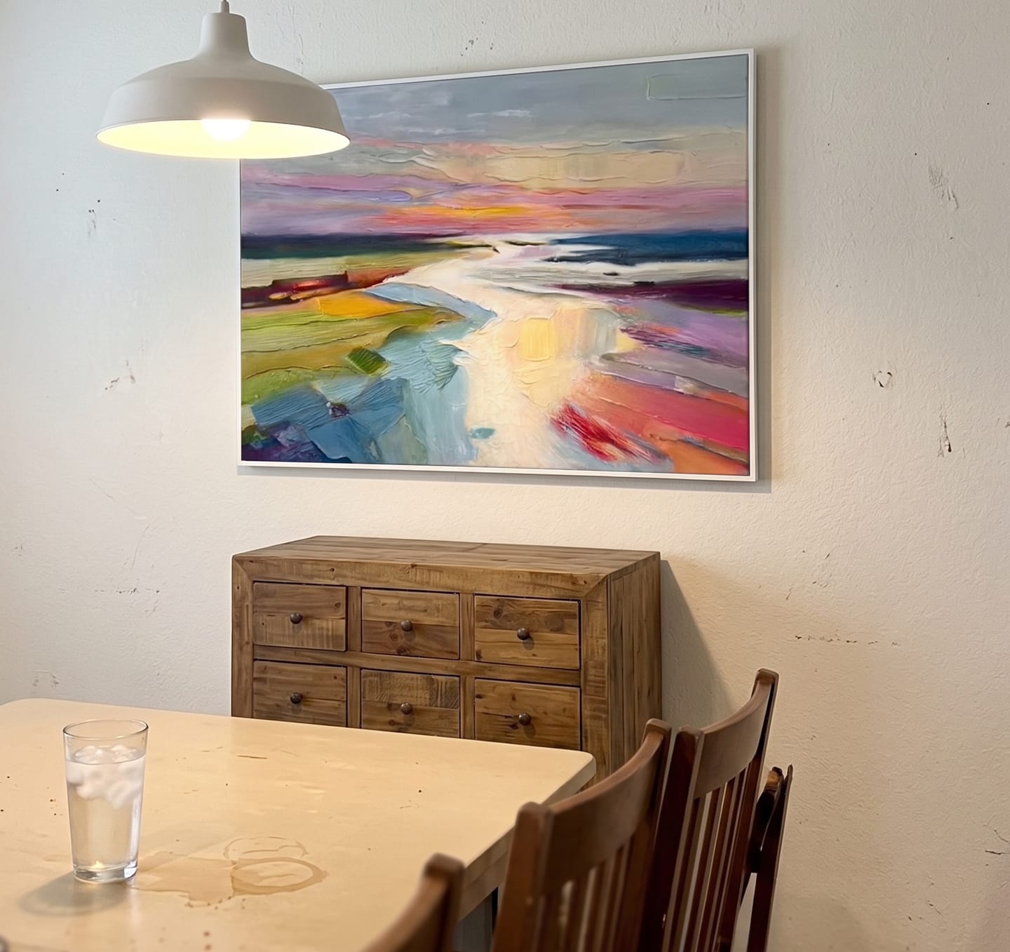 Customer photo review of Colorful Ocean And Sky Abstract Textured Wall Art #OS134