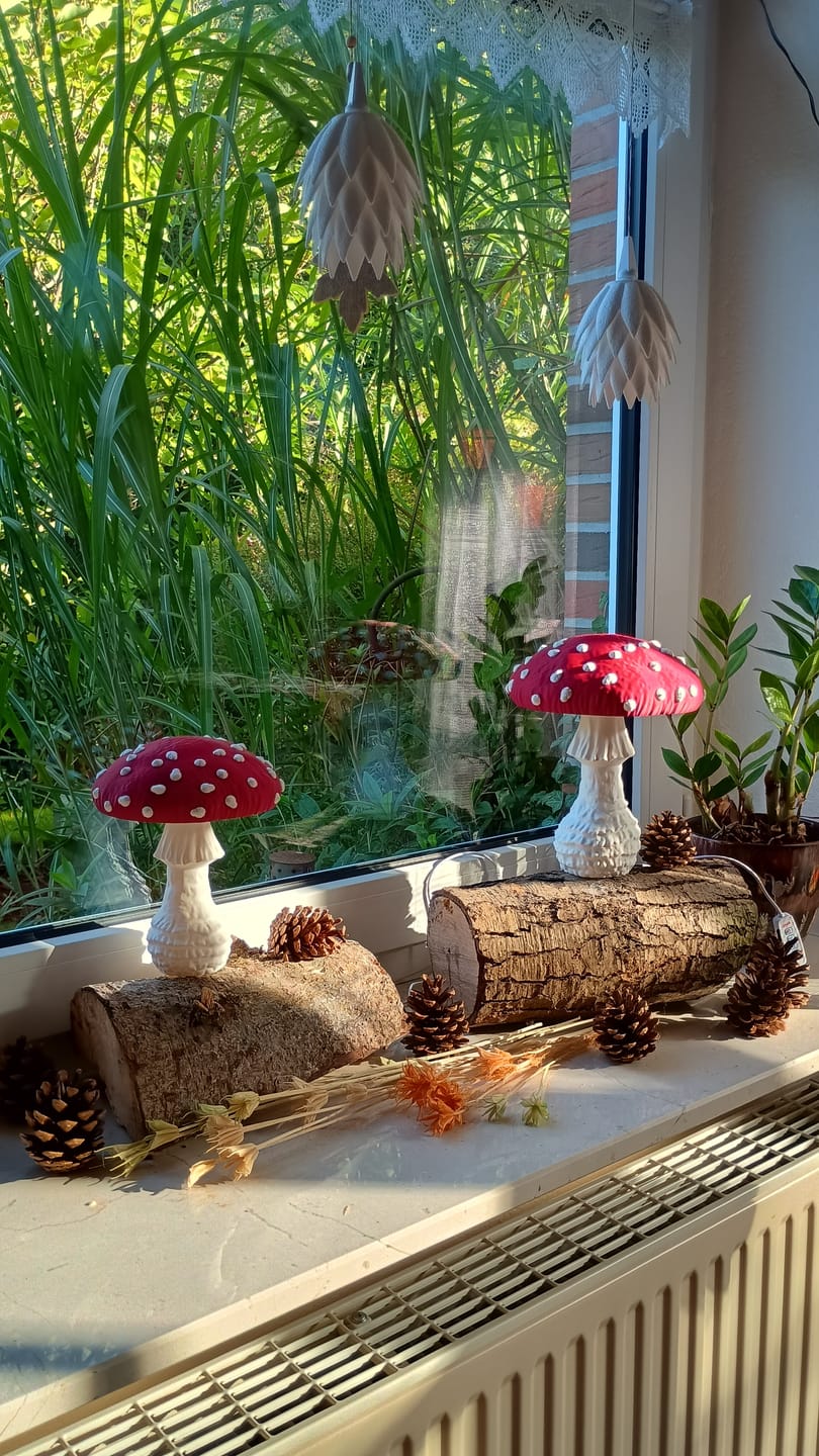 Customer photo review of Pilzlampe Fliegenpilz – Handgefertigte LED-Tischlampe aus Heidelberg