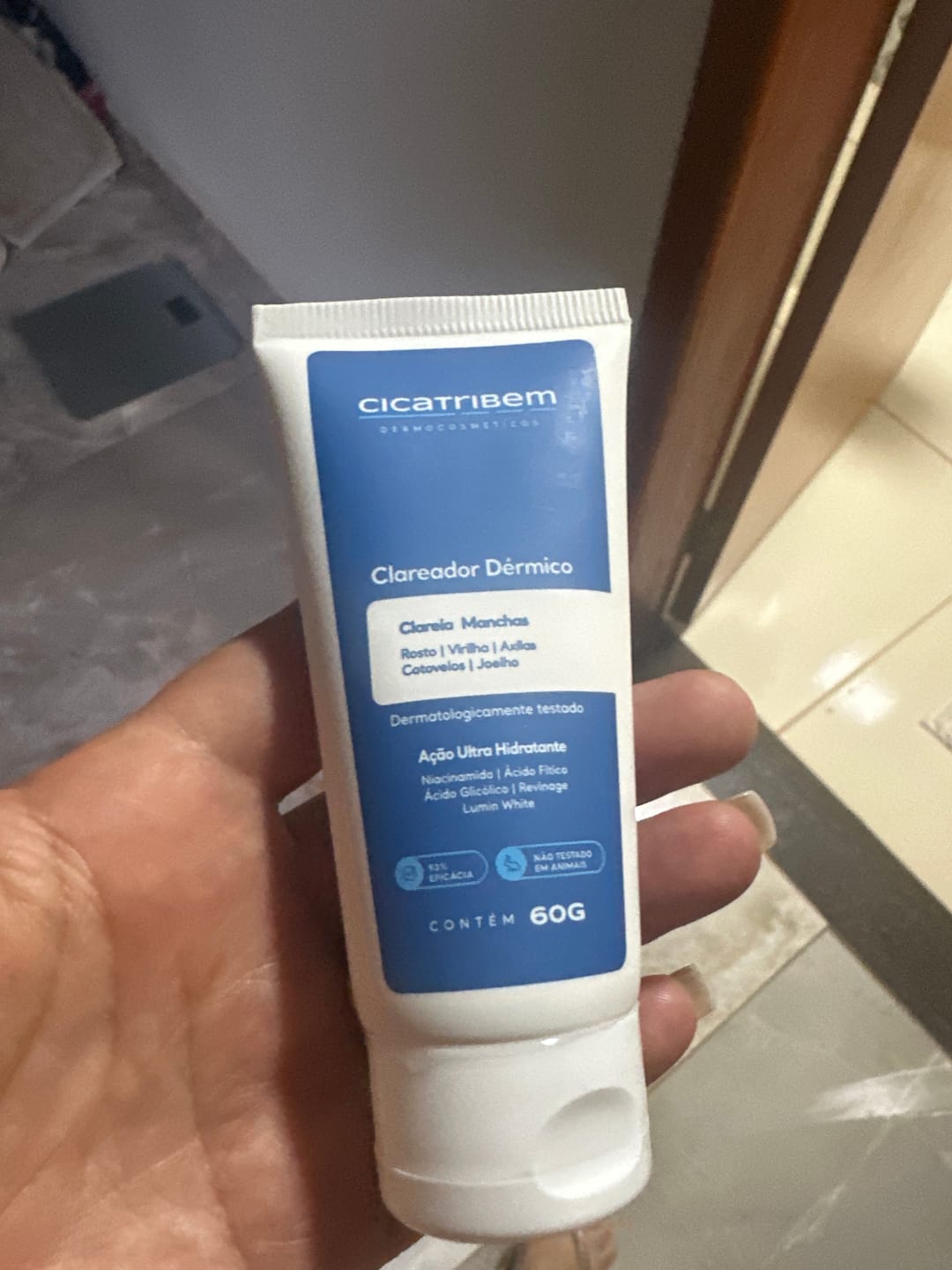 Customer photo review of Creme Clareador de Manchas – Melasma, Axilas, Virilha, Áreas Íntimas, Rosto e Corpo