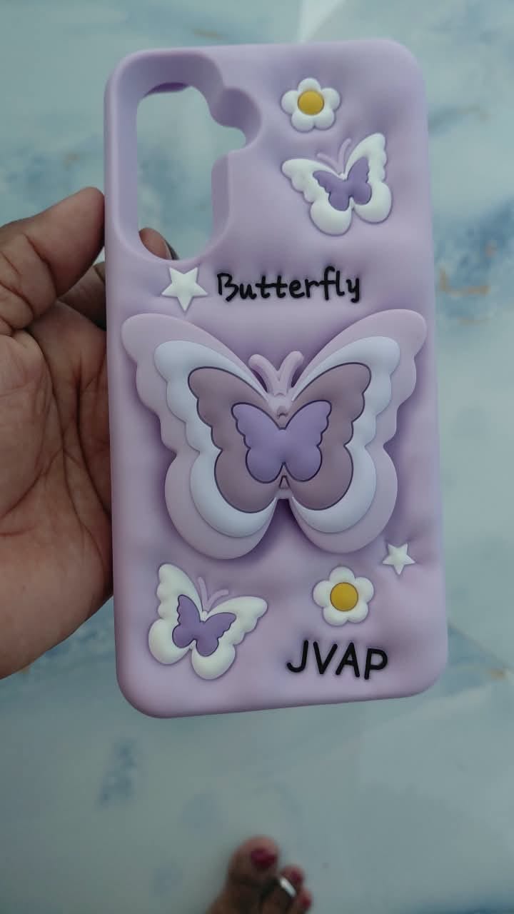 Customer photo review of 3D iPhone Samsung Butterfly Pre-Order Phone Holder Stand Rubber Silicone Case