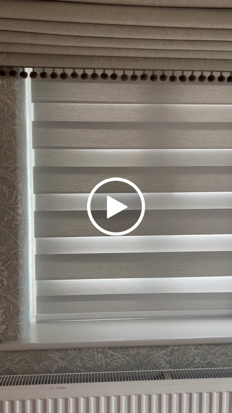 Customer video review of SmartWings Motorized Zebra Shades 85% Blackout 95mm Ingrid