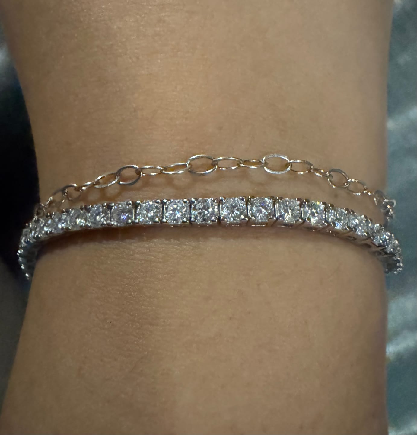 Customer photo review of Pulsera Tennis Moissanita 5.3 CT