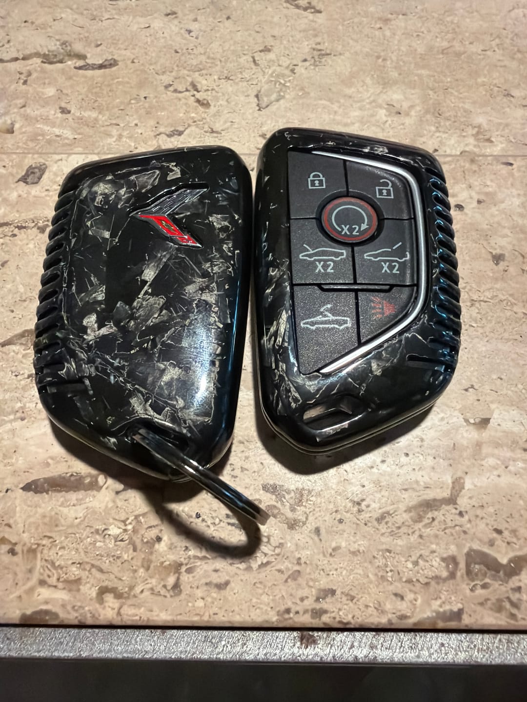 Customer photo review of C8 Corvette Real Carbon Fiber Key Fob Cover | Black, Red, Blue & Forged Carbon (2020–2026)