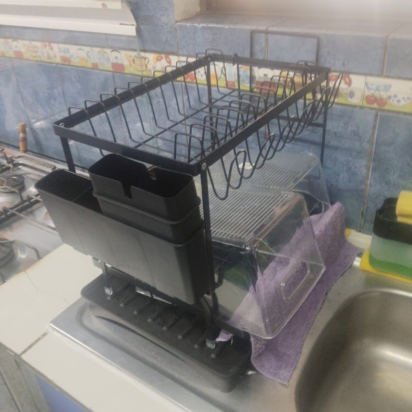 Customer photo review of Escurridor De Platos 2 Niveles Secaplatos Multifuncional