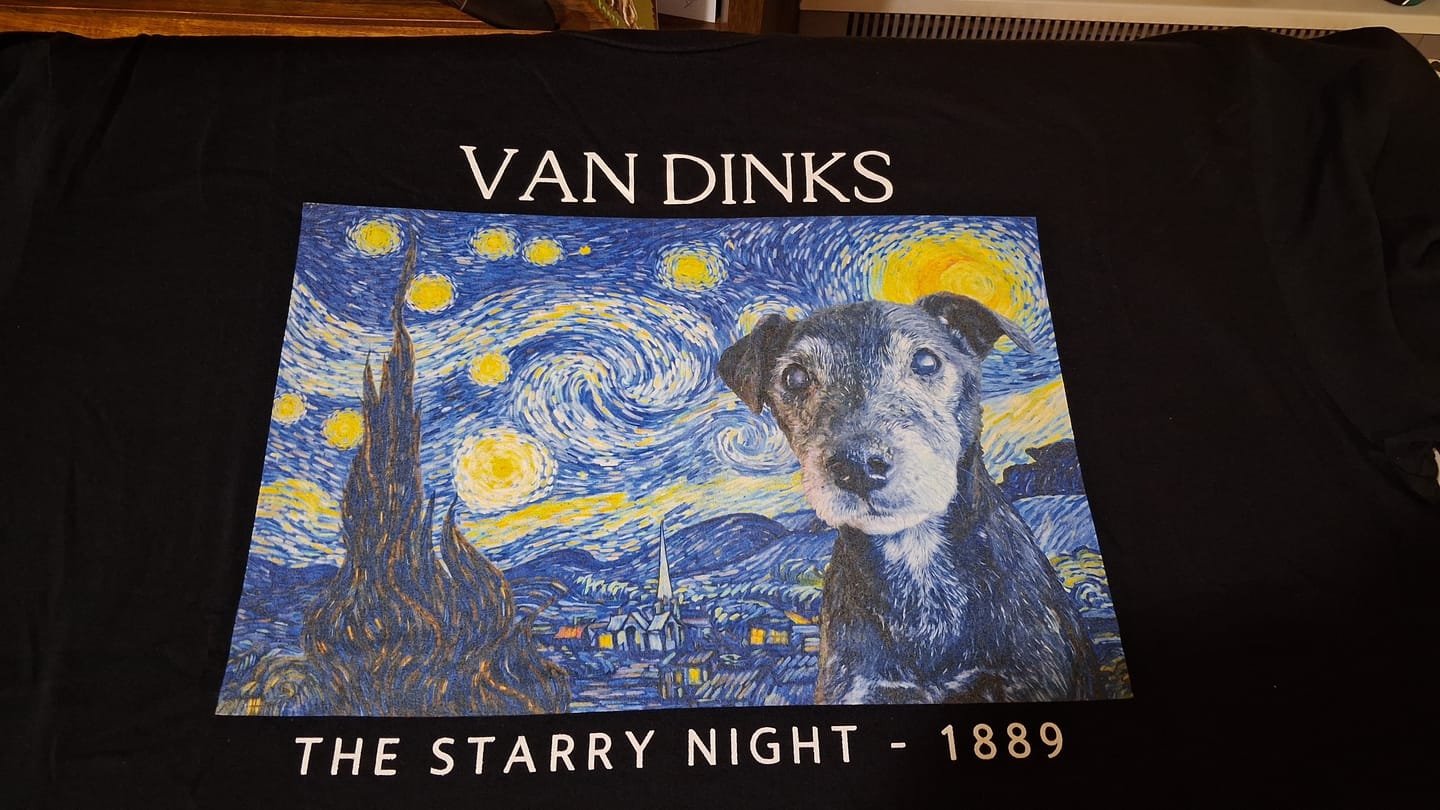 Customer photo review of Starry Night Dog Personalized T-Shirt