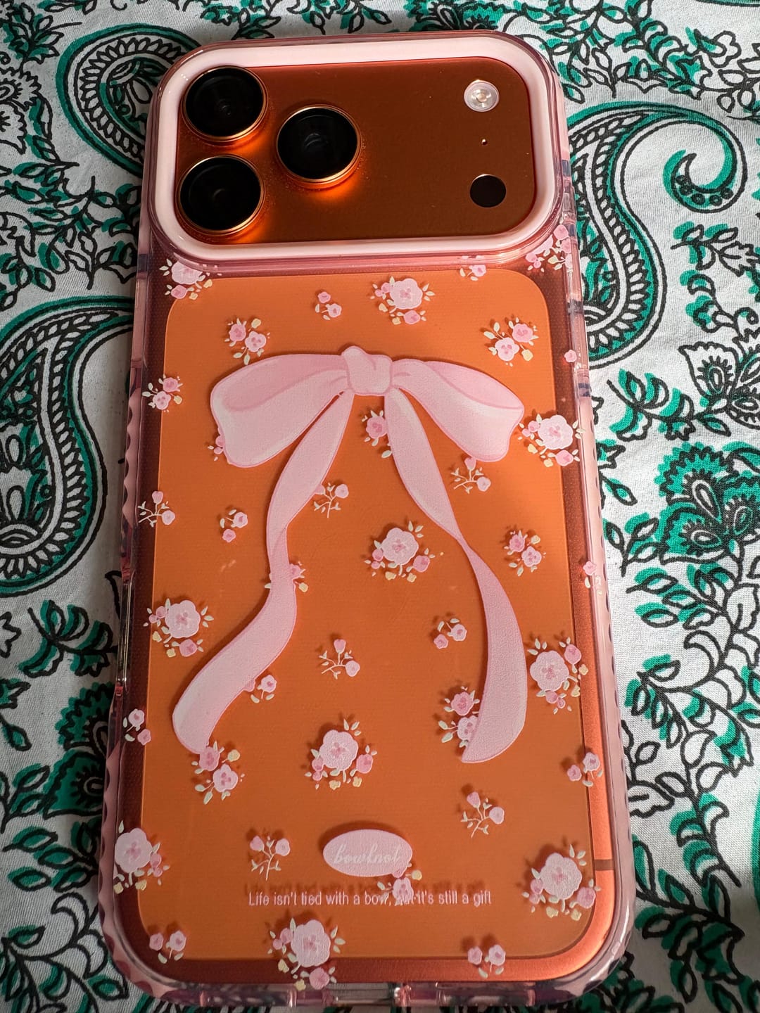 Customer photo review of Pink Cute Bow Korean Bumper iPhone Pre-Order Soft Transparent Case