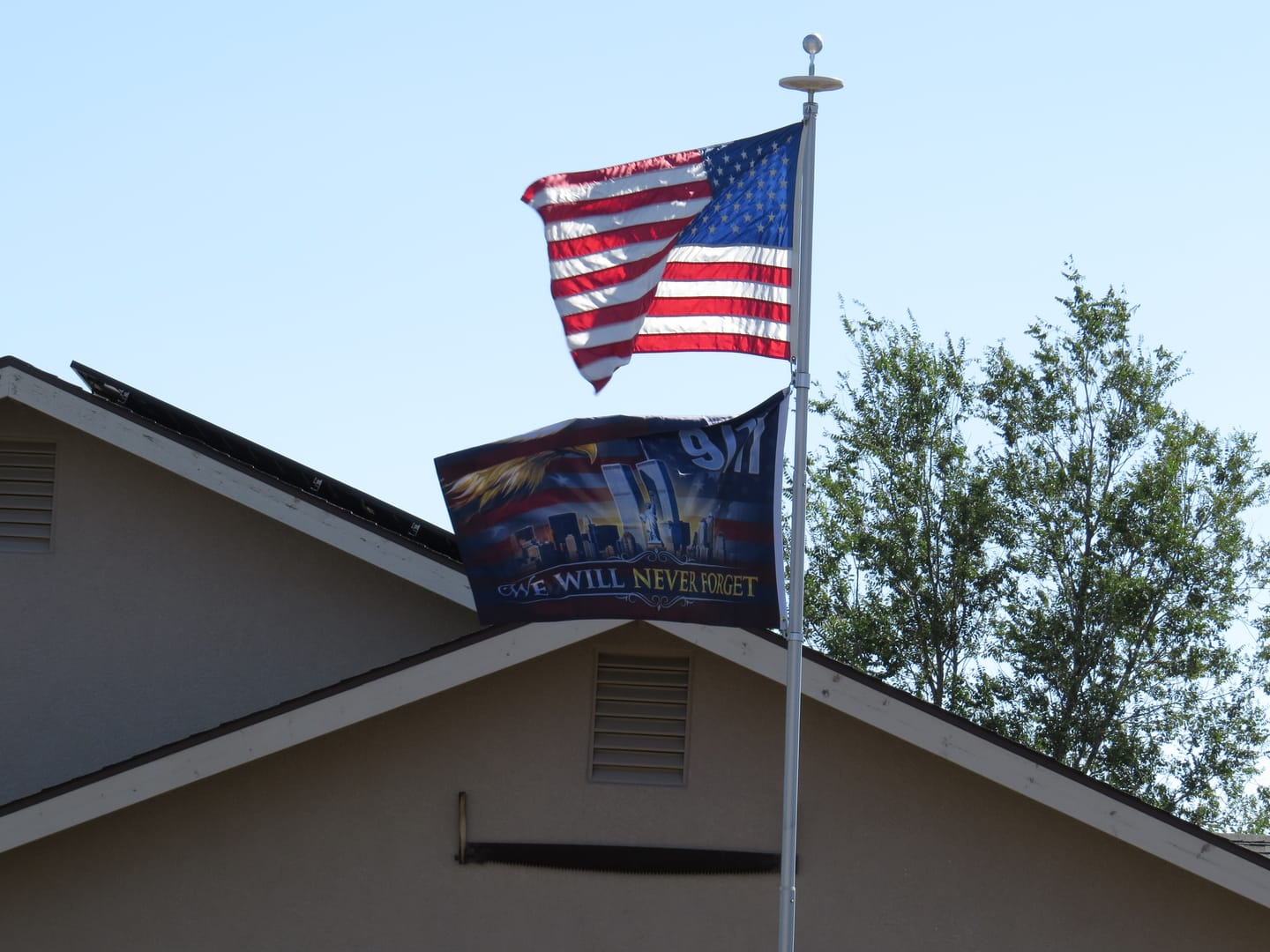 Customer photo review of 9/11 We Will Never Forget Eagle Flag