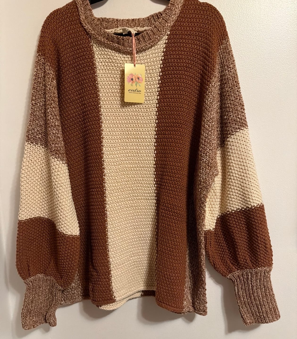 Customer photo review of WOMEN'S LONG SLEEVE COWL NECK KNIT PULLOVER SWEATER