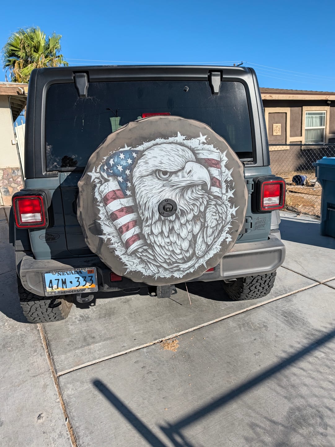 Customer photo review of Jeep Patriotic Eagle Tire Cover
