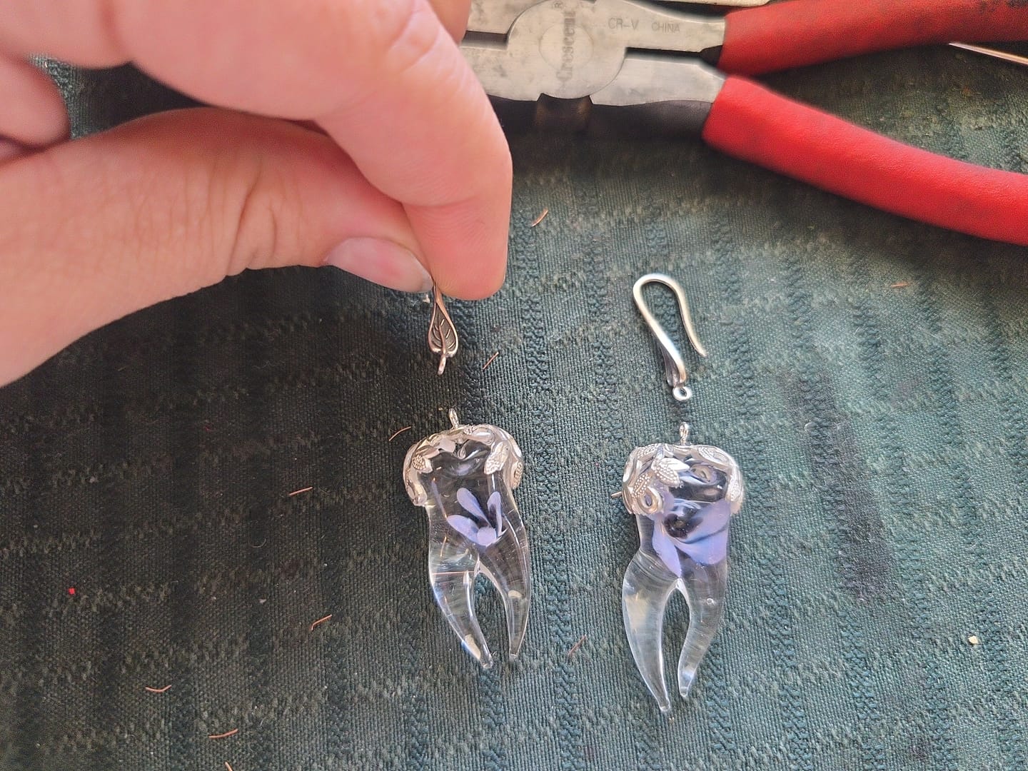 Customer photo review of 12mm Silver Bead Caps 2pcs 925 Sterling silver Jewelry Findings Flower Bead cap/Cover,1.5mm hole