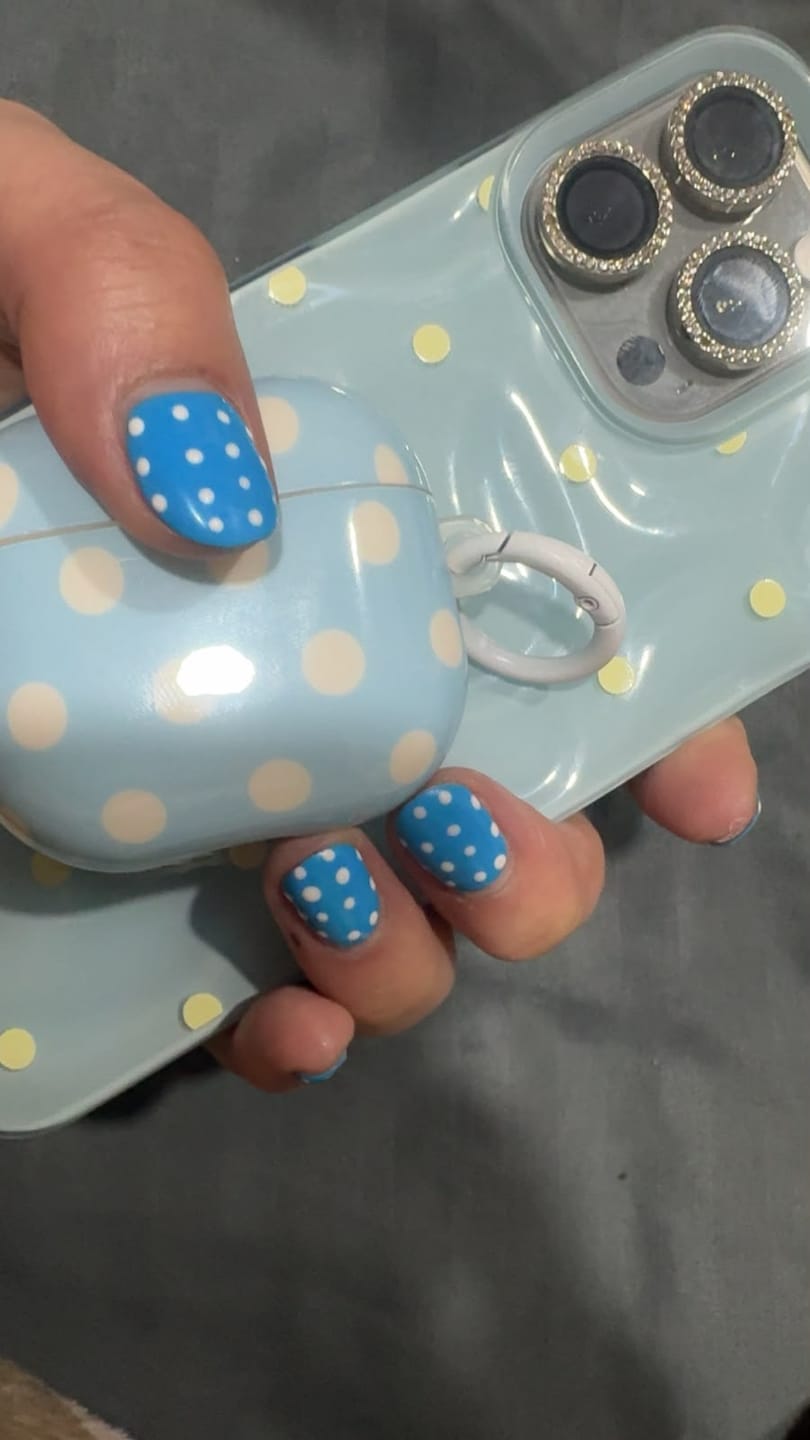 Customer photo review of Cute Textured Candy Polka Dots Glossy Silicone iPhone Case