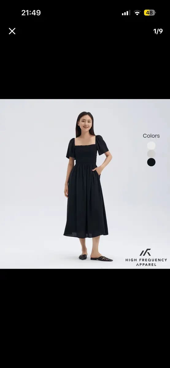 Customer photo review of Square Neck Full Smocked Flutter Sleeve Midaxi Dress