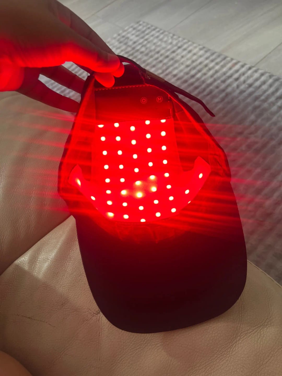 Customer photo review of Red Light Therapy Cap™ – LED Light Therapy for Skin & Scalp